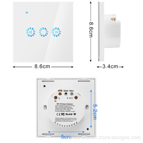 Interruptor Wifi Inteligente Zigbee 220V Light 3 Gang Alexa Touch Switch Controlled Electric Glass Switch Remote Smart Switch